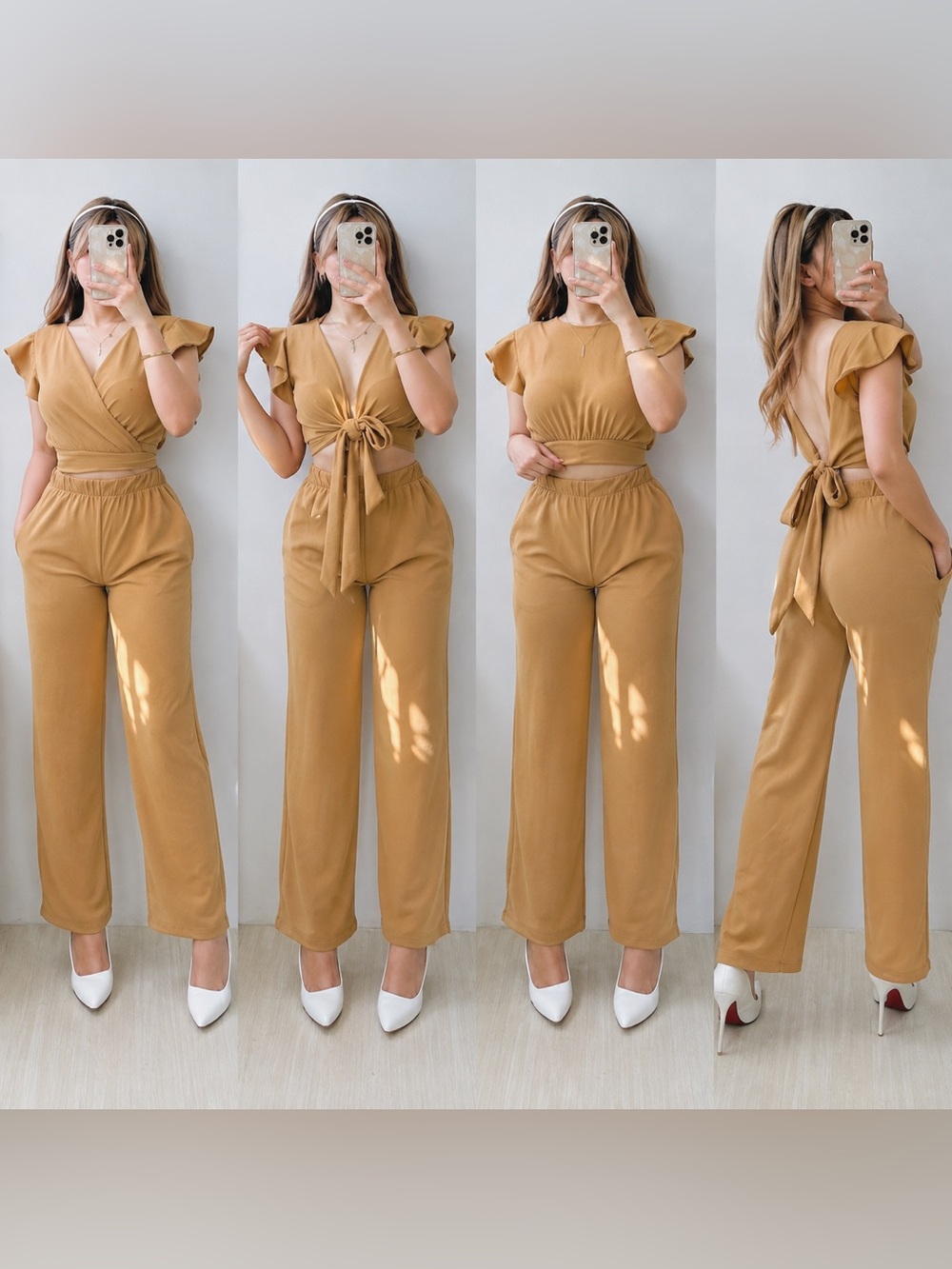 #12: NWT 4-Way Convertible Soft Crepe Two-Piece Set- Nude